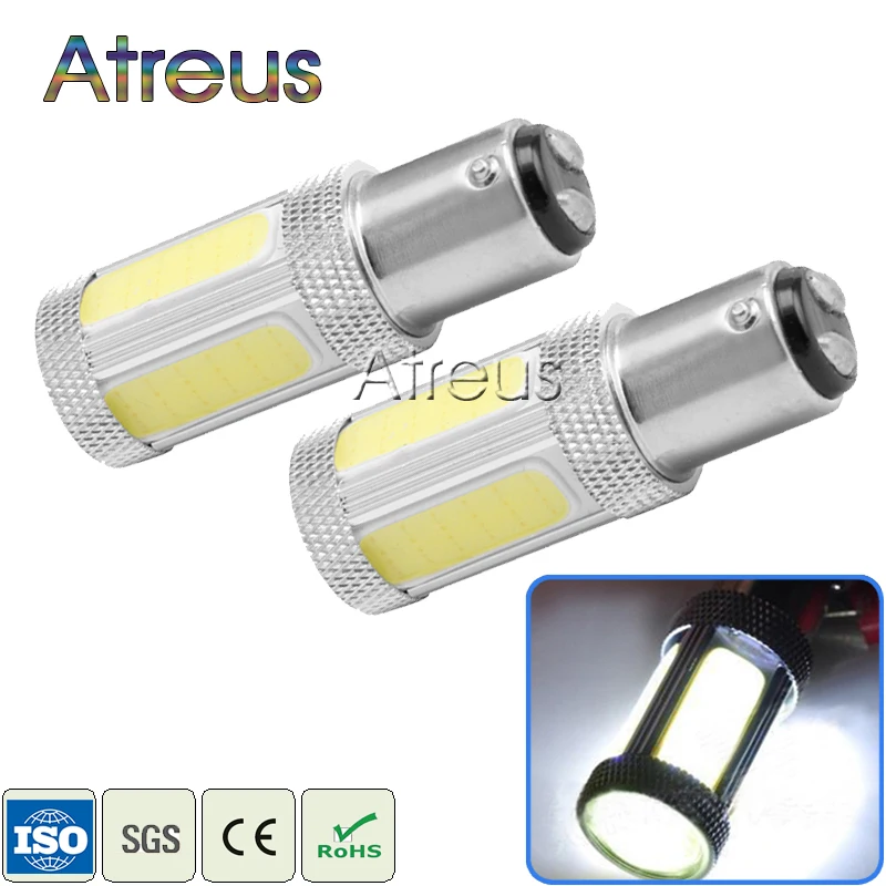 

Atreus 2Pcs Car LED 1157 S25 COB 25W LED Backup Reverse Brake Light Auto Lamp Bulb 12V White with lens Automobiles Accessories