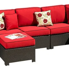 Все погоду на открытом воздухе U Форма ротанга Мебель плетеные диван