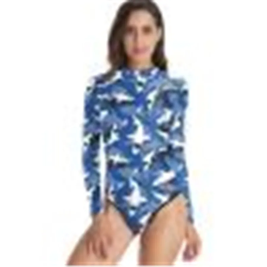 Women's sexy long sleeve surfwear summer sun block suit diving suit beach style women's surfwear bathing suit (11)