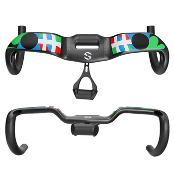 

NEW TOSEEK UD Matte Full Carbon Fiber Road Bicycle Handlebar 31.8mm Bent bars Stopwatch Stents Bike Parts 380/400/420/440mm