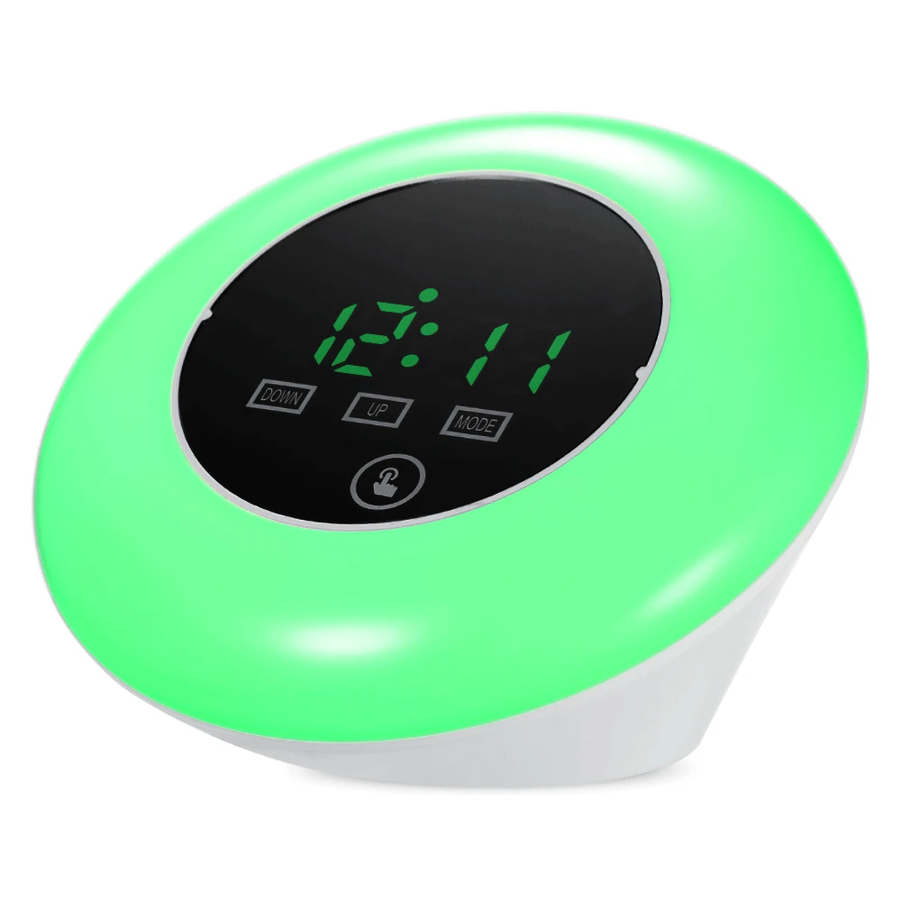 Цифровой светодиодный Будильник с сенсорным зеркалом с температурой будильник 12 H/24 H дисплей RGB цвет свет настольные часы с usb-портом