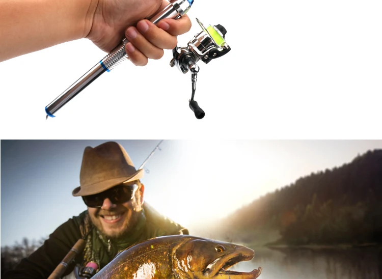 Vara de Pesca Pequenos das Crianças Nova Destacável Portátil Conjunto 25 cm Comprimento Trecho 150 só 19 Esporte e Lazer