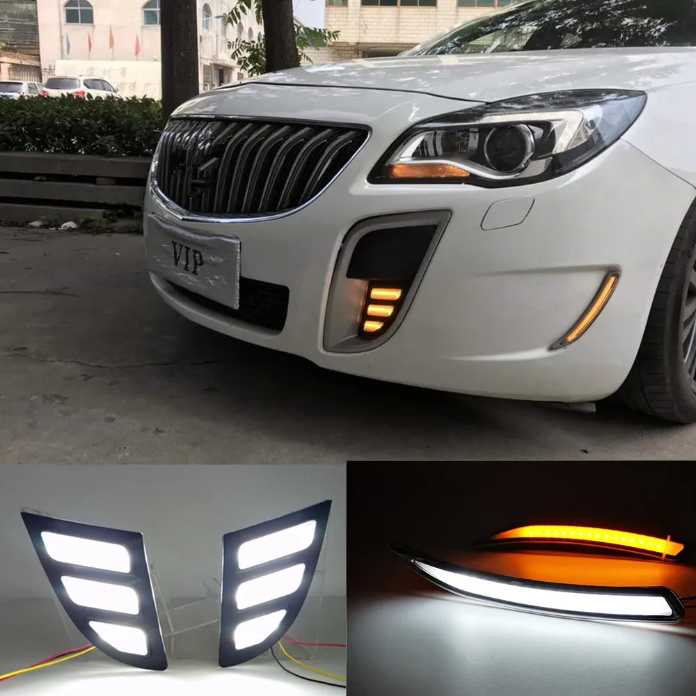 

Car Flashing 2PCS LED DRL Daytime Running Light With Turn Signal For Buick Regal GS Opel Insignia 2010 2011 2012 2013 2014 2015