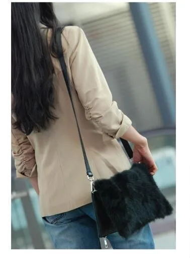 Женская сумка-конверт с натуральным кроличьим мехом, клатч под крокодиловый дизайн, женские вечерние сумки на одно плечо, сумка через плечо