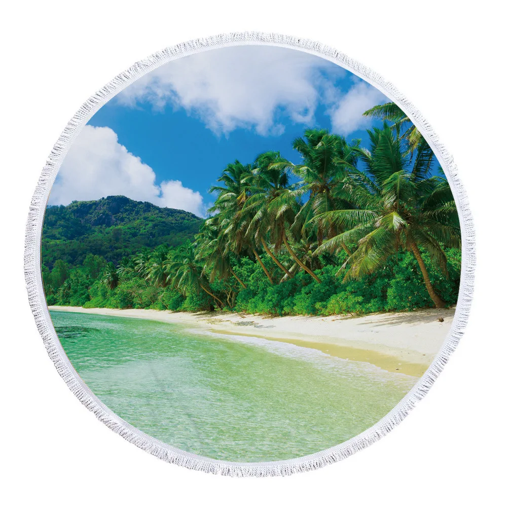 Дизайн морской пляж Полотенца микрофибры плюс с круглым может быть Ванна Полотенца коврик для пикника йога коврик ребенка ползать pad