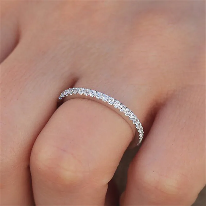 

ZORCVENS Top Quality Silver/Gold/Rose Gold Color Couple Wedding Ring For Women Single Row CZ Stone Engagement Ring