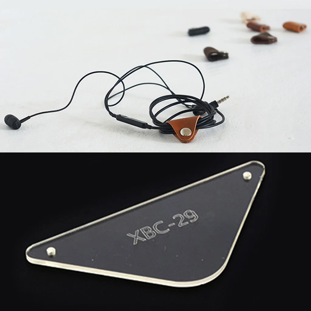 DIY Leather Headphone Cable Acrylic Template Stencil Leather Craft Pattern for Beginners 93*44mm