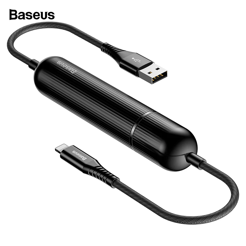 

Baseus 2500mAh 2 in 1 1.2m USB Cable Power Bank For iPhone Xs Max Xr X 8 7 6 Pover Poverbank External Battery Charger Powerbank