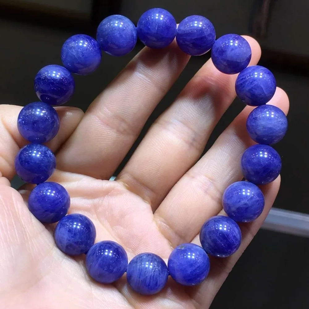 

Genuine Natural Tanzania Tanzanite Blue Zoisite Clear Round Beads Bracelet Fashion Women Man 11.5mm Tanzanite Hot AAAAAA