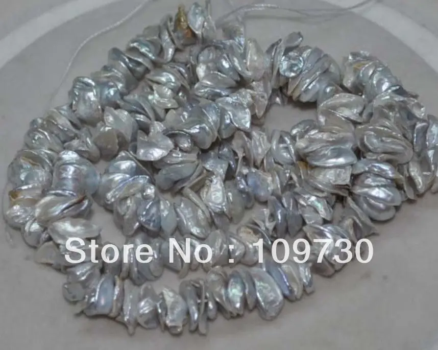

Jewelry 0036 Wholesale 4strands Natural AAA 10-13mm luster Reborn Keshi freshwater pearls 15