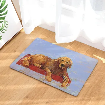 

CAMMITEVER Oil Painting Animal Dog Modern Kitchen Rugs Medium Large Rug for Living Room, Bedroom, and Kitchen Area Rug Standing