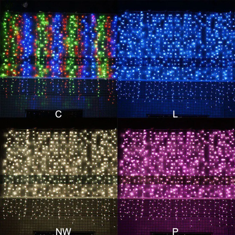 3 м x 3 м Фея светодиодный свет шнура для рождественской вечеринки гирлянда-занавес Свадебные украшения мерцающие светодиоды свет ЕС Plug 220 V