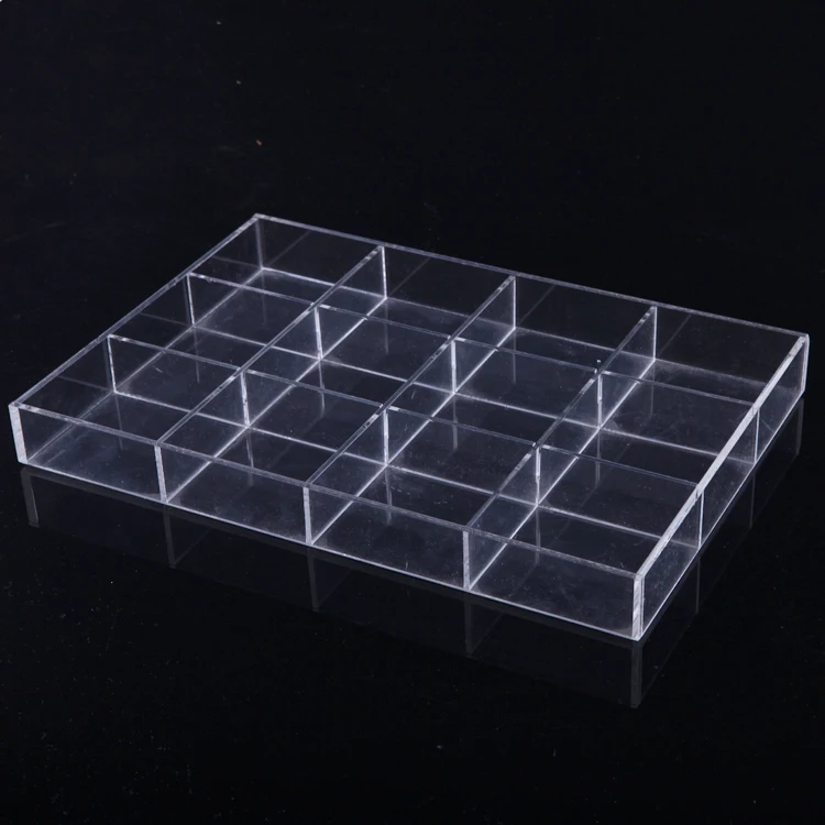 

Free Shipping Acrylic 12 Grids Display Tray Storage Case For Small Objects Holder