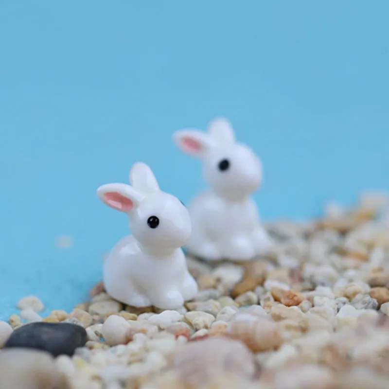 2 шт. милый резиновый кролик милый мини кукольный дом аксессуар украшение дома сад миниатюры DIY кукла