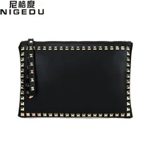 Сумка-конверт с заклепками, модные женские клатчи в Звездном стиле, женские сумочки, клатчи, вечерние сумки, черные и красные bolsa feminina