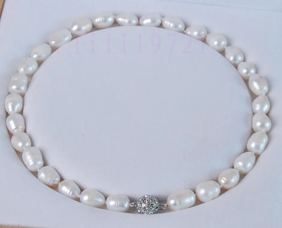 

FREE SHIPPING>>>@@ > NEW 10-12MM white Freshwater cultured pearl necklace 17" LL002 ^^^@^Noble style Natural Fine jewe &