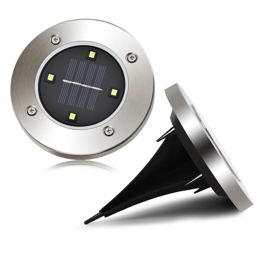 New-Solar-Powered-Underground-LED-lighting-Lamp-4-leds-Round-ground-Waterproof-Garden-Yard-Road-led (2)