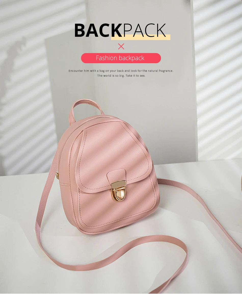 Korean Style Girls' Backpack Fashion Multi-Function Small Back pack Women Shoulder Hand bags Female Bagpack School Bag Pack