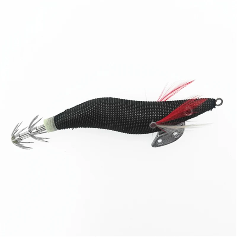 4Pcs 10cm 11g Luminous Shrimp Night Fishing Lures Wood Squid Jig Black White Color Artificial Bait fishing lure
