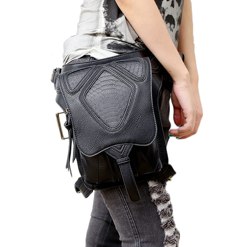 Buy New Black Bag Pu Leather Retro Motorcycle Bag