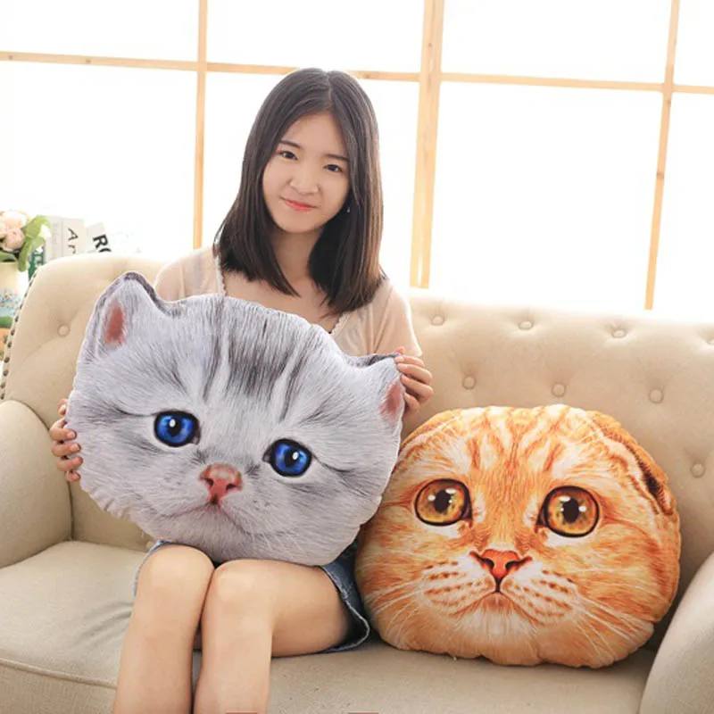 

Cat Pillow Car Cushion Creative Stuffed Cute Cat Shape Nap Pillow Seat Cushion Plush Toys HTQ99