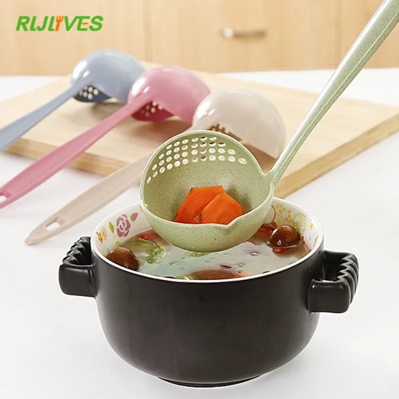 Новая ложка для супа с длинной ручкой Кухонное ситечко однотонный кухонный