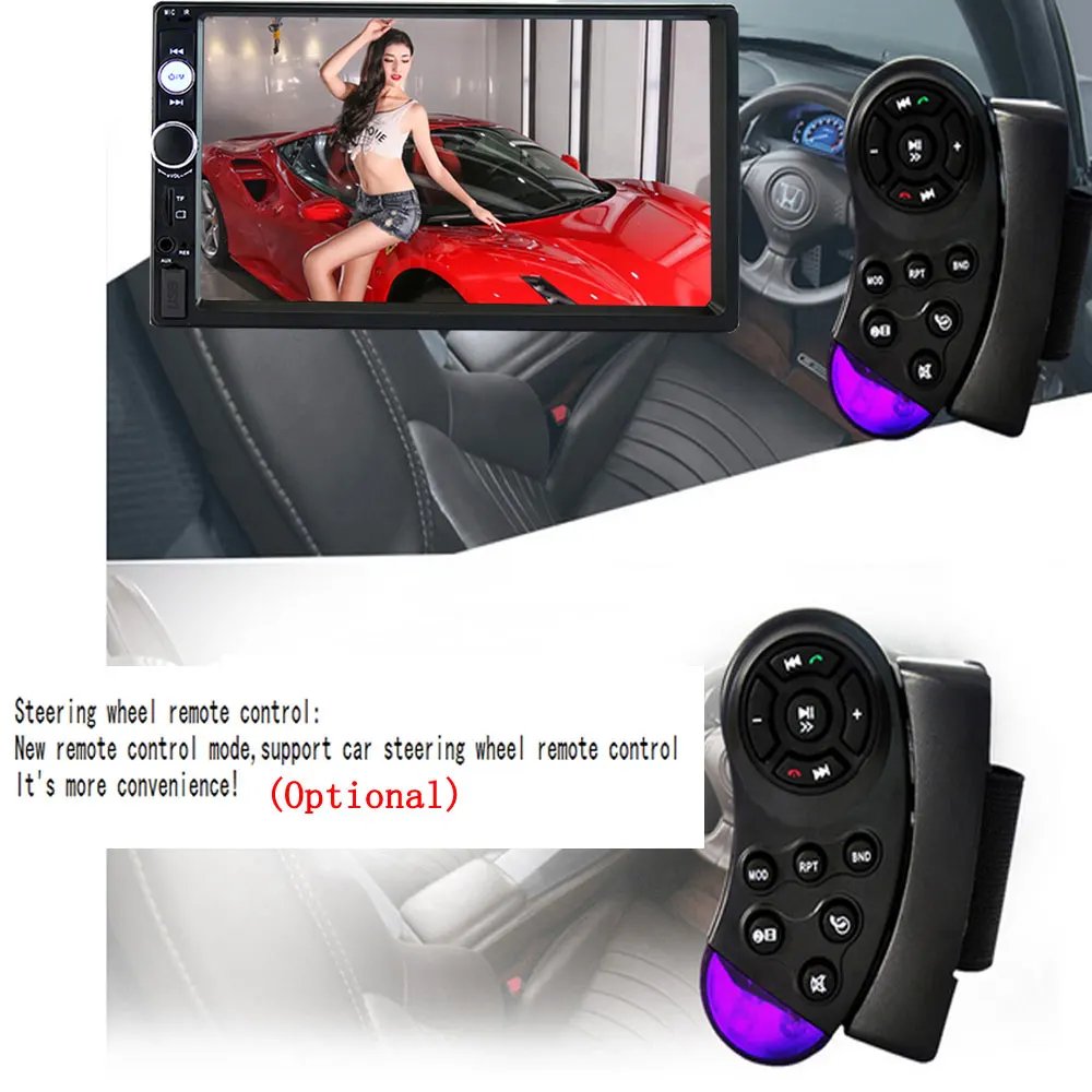 AMPrime 2din Автомагнитола " MP5 плеер сенсорный экран SD/FM/MP4/USB/AUX Bluetooth Мультимедиа USB 2 Din Авторадио автомобильный монитор резервного копирования