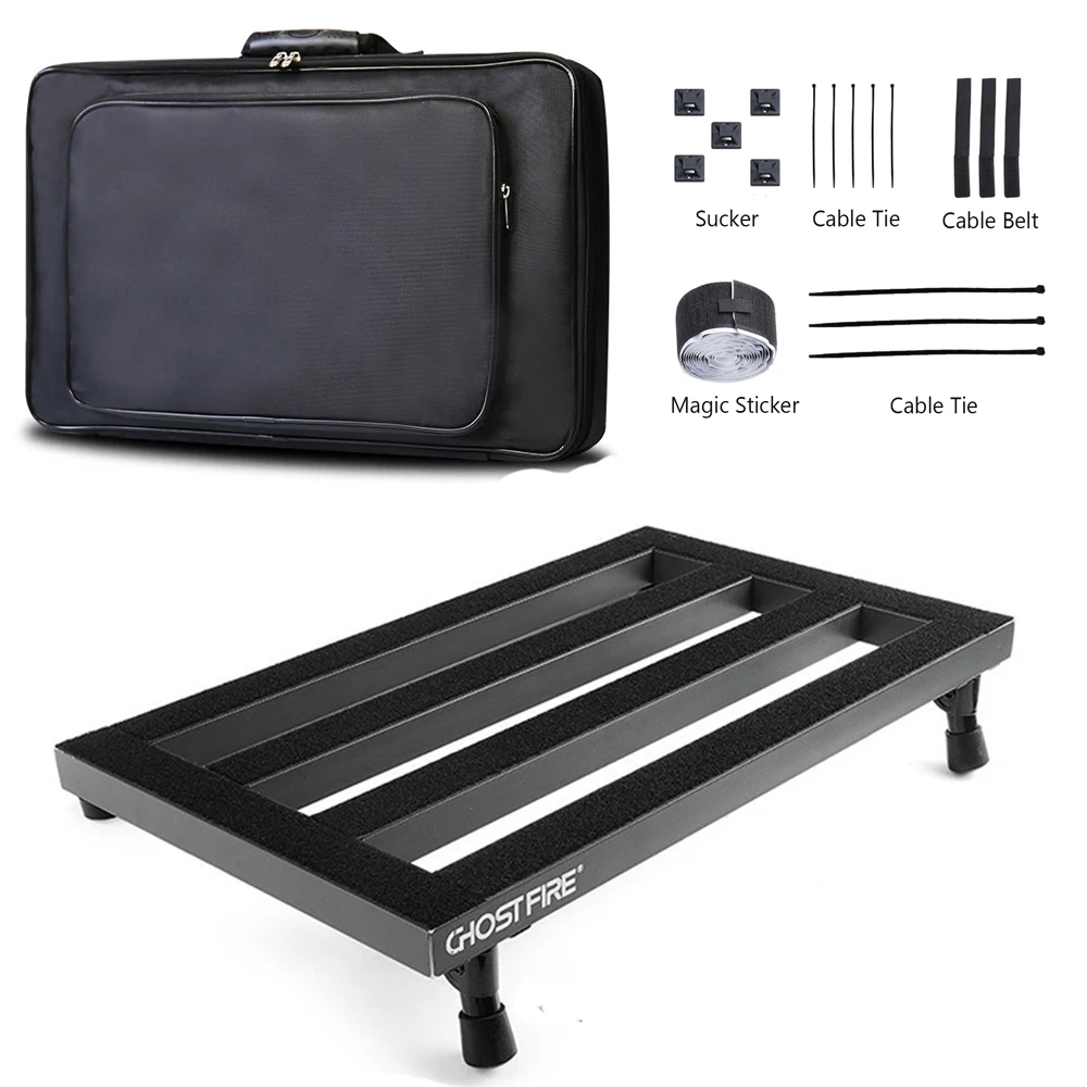 MoonEmbassy Guitar Pedal Board with Carry Bag Aluminum Alloy Lightweight Guitar Effect Pedalboard Accessories