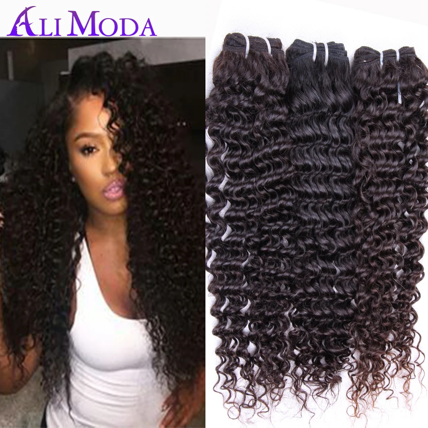 3PCS Ali moda hair brazilian virgin hair deep curly Virgin Brazilian curly hair Unprocessed human hair weave brazilian deep wave