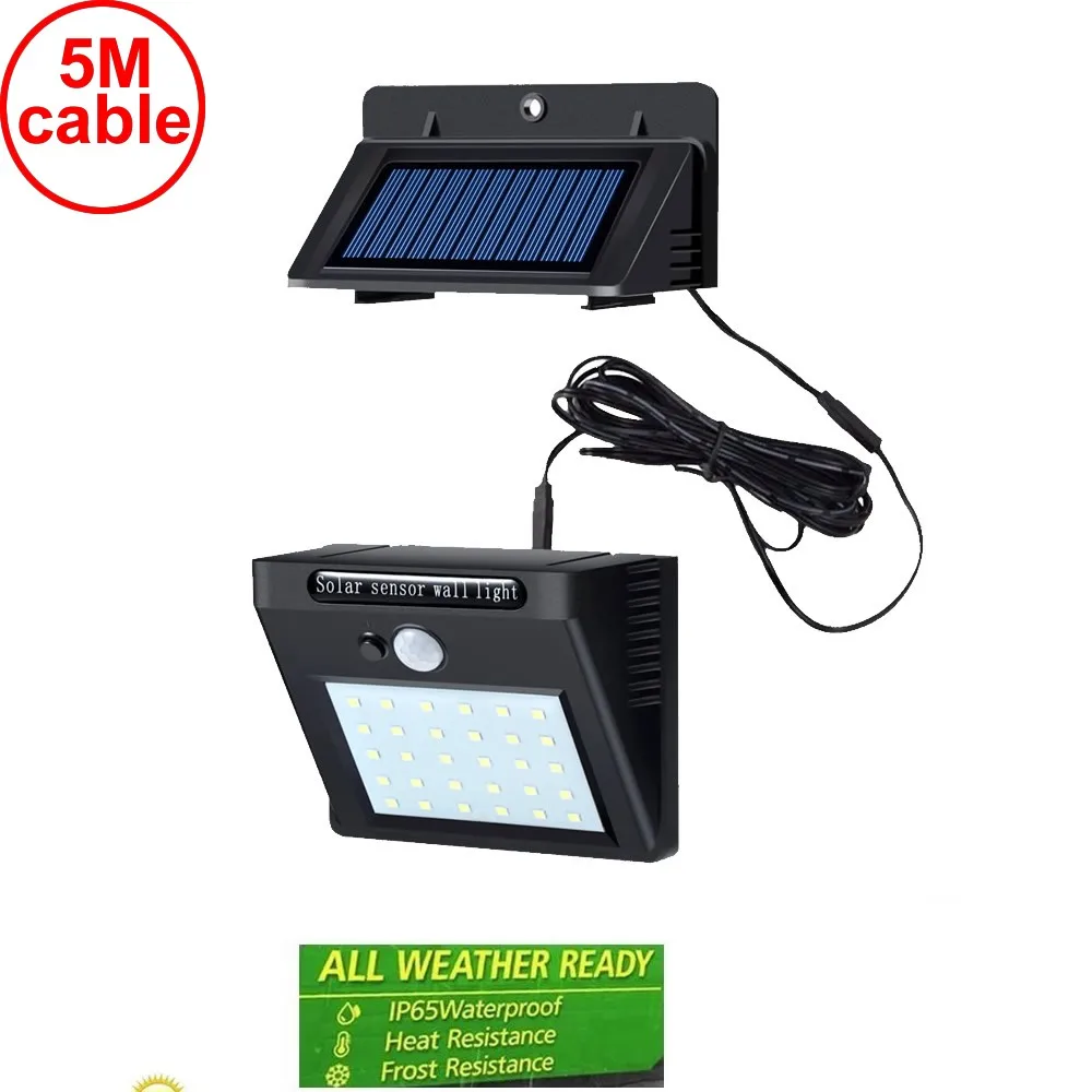 

30 leds solar light split mounting cds night sensor led outdoor lamp bulb waterproof ip65 for street wall garden patio yard deck