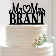 100 шт/партия креативный MR& MRS BRANT дизайн Свадебный торт вставлена карта свадебный торт Топпер украшения для торта для вечеринки