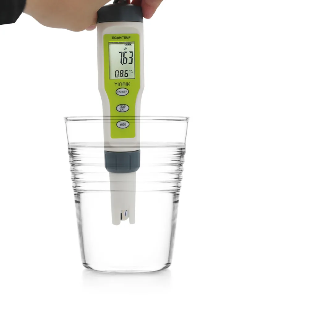 Цифровой тестер качества воды Тип пера pH EC TEMP Meter Acidometer Drink 3 в 1 Multi parameter анализатор