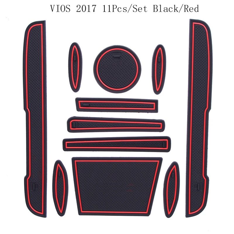11pcs Anti Slip Door Groove Mat Non Slip Rubber Cup Holder Sticker Gate