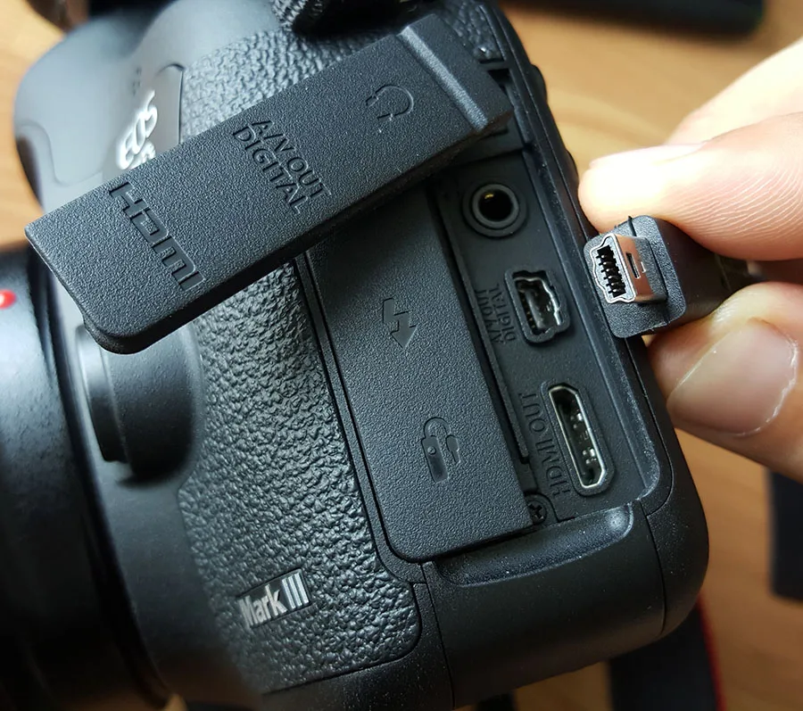 Camera Audio Video AV Cable PIN Mini USB to RCA for Canon EOS