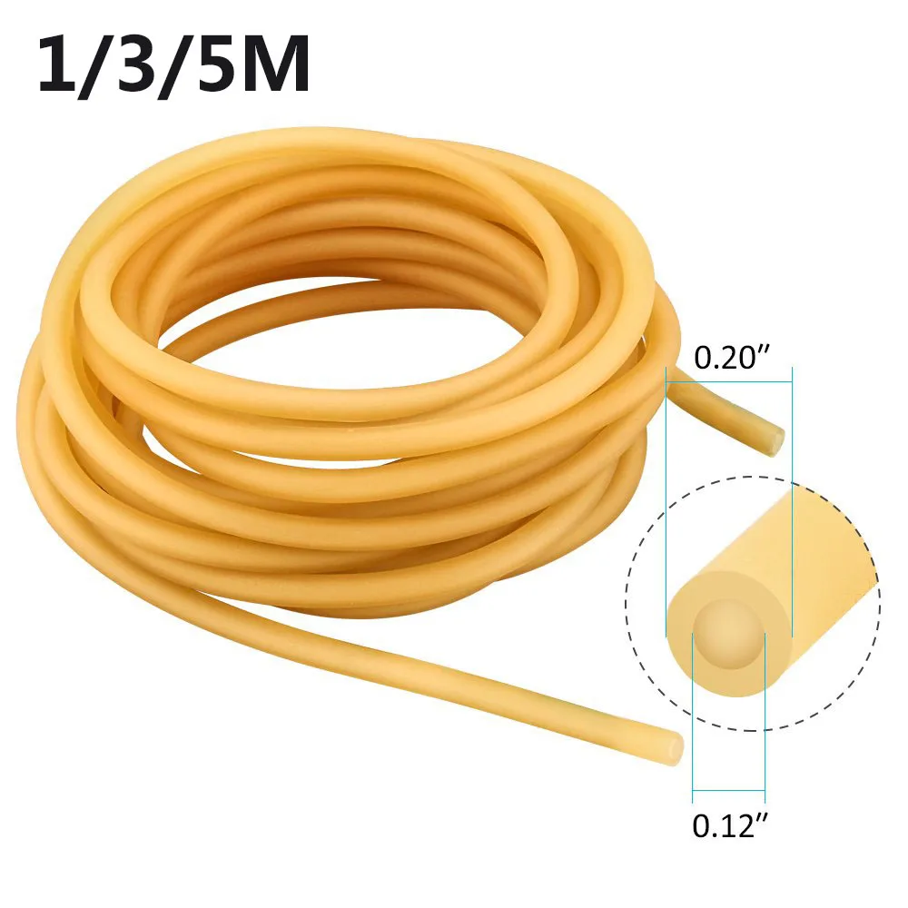 1/3/5 м натуральный Латекс рогатки резиновая трубка 3 мм x 5 мм Многофункциональный Охота стрельба лук Рыбалка медицина аксессуары
