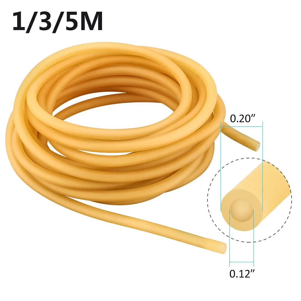

1/3/5M Natural Latex Slingshots Rubber Tube 3mm x 5mm Multi-function Hunting Shooting Bow Fishing Medicine Accessories