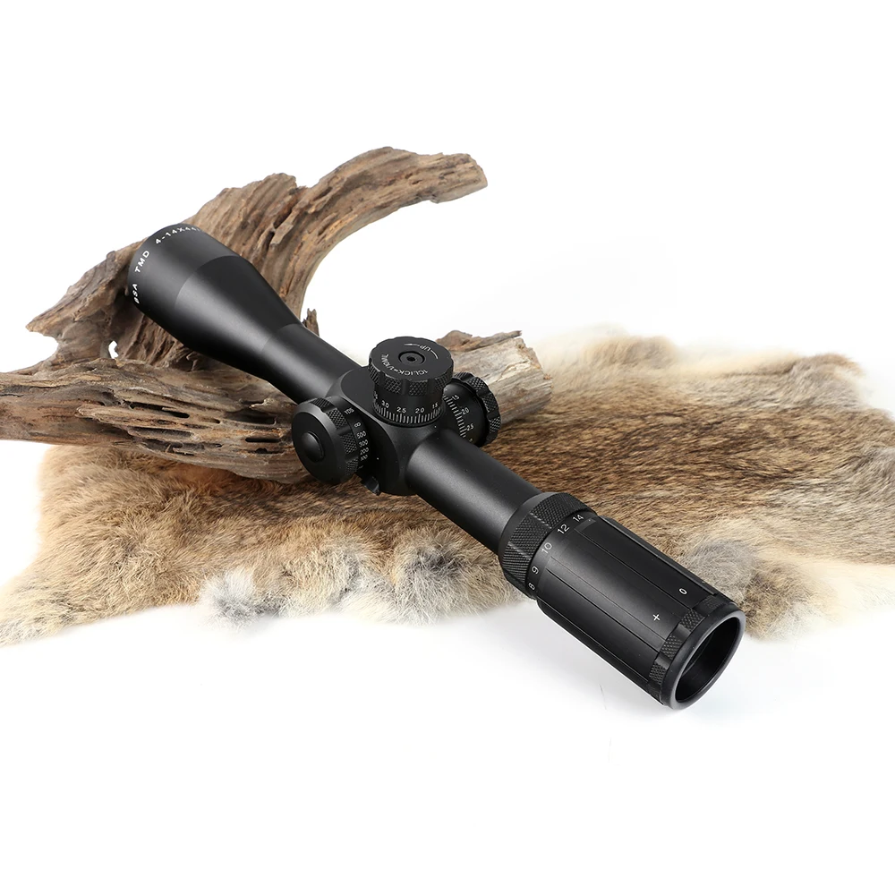 Focal de Vidro Caça Riflescope Primeiro Plano Mil Ponto Retículo Tático Óptica Vista Lateral Paralaxe Rifle Scope Bsa Tmd 4-14x44 Ffp 19 Cheap Lunetas Riflescopes