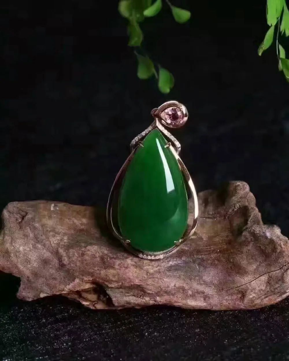 Naturel vert jasper pendentif naturel pierre gemme pendentif 925 en argent sterling mode élégant gr