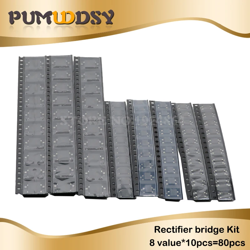 

8value*10pcs=80pcs Bridge Rectifier Assorted Kit contains MB6S MB6F MB10S MB10F ABS10 DB107S DB157S DB207S
