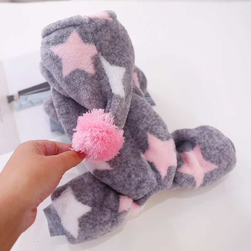 Милые звёздные шапки одежда для кошек животных толстые фланелевые зимние мягкие