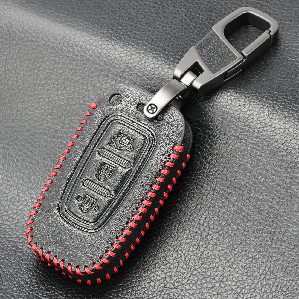 

Car Key Cover Case For Hyundai Solaris I30 IX35 Tucson Accent Getz Elantra Sonata Genuine Leather Keychain Car Key Shell