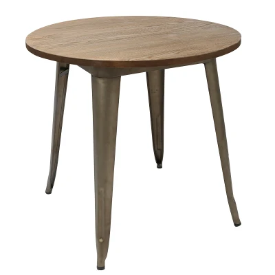 Промышленный стиль, стол из золы, простой деревянный стол, рабочий стол, чайный металлический стол - Цвет: round 80D cm