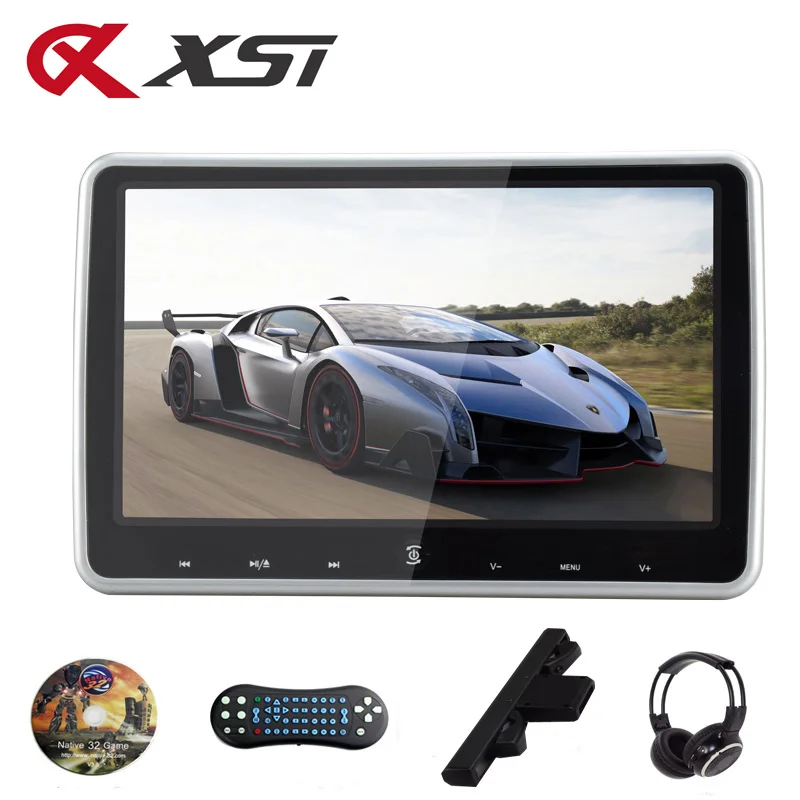 

XST 10.1 Inch Car Headrest Monitor with HD Digital LCD Screen DVD Audio Video Player with USB/SD/HDMI/IR/FM Transmitter/Game