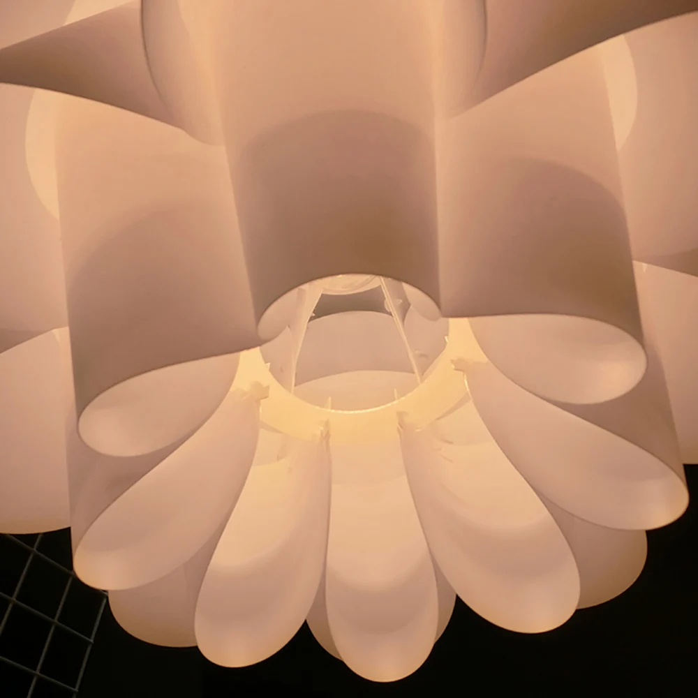 DIY Lotus Chandelier Lampshade Plastic Lamp Cover Shade For Living Room Bedroom Chandelier Ceiling Light Decoration