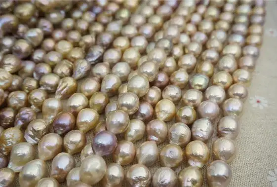 

Pink Golden Flame ball Golden Loose Beads,Full One Strand Pearl Jewelry,Lavender And Gold Color ,Genuine Freshwater Pearl.