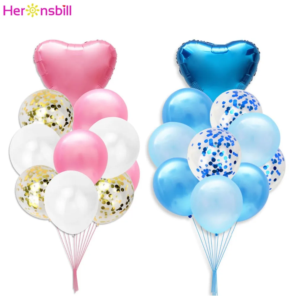 

Heronsbill 10pcs Mix BabyShower Latex Balloons 1st Happy Birthday Party Decoration Baby Kids Adult Its a Boy Girl Gender Reveal