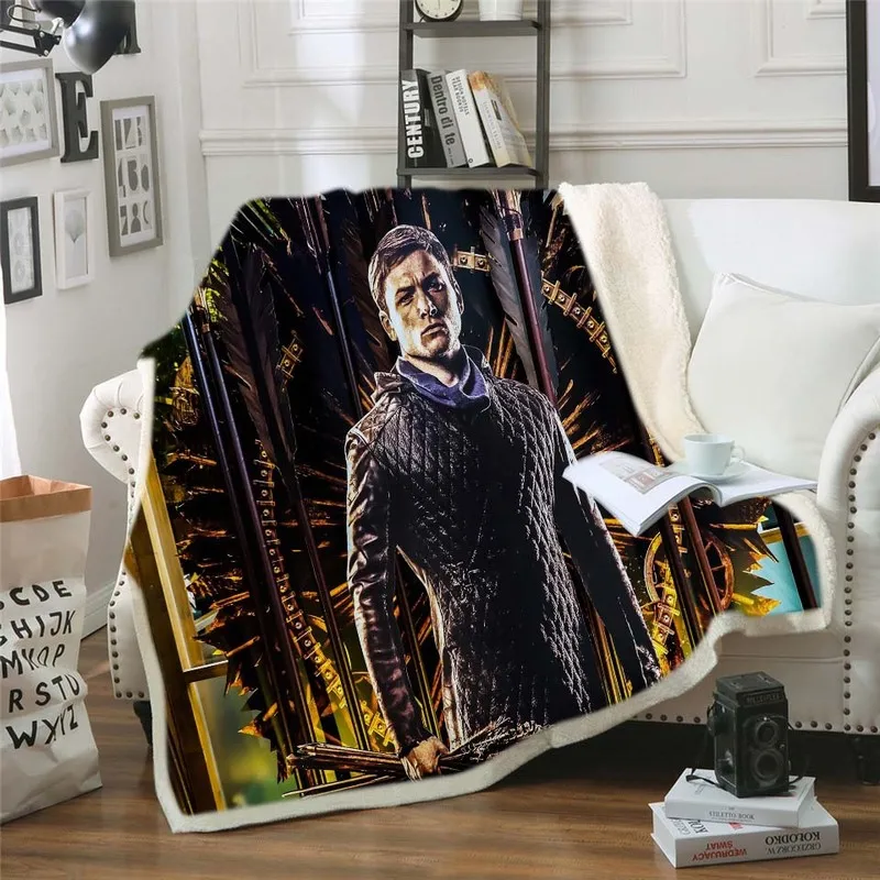 

Movie Character Print Velvet Plush Blanket Galaxy Printed Sherpa Blanket for Couch Landscape Bedroom Decoration Gift for Kids