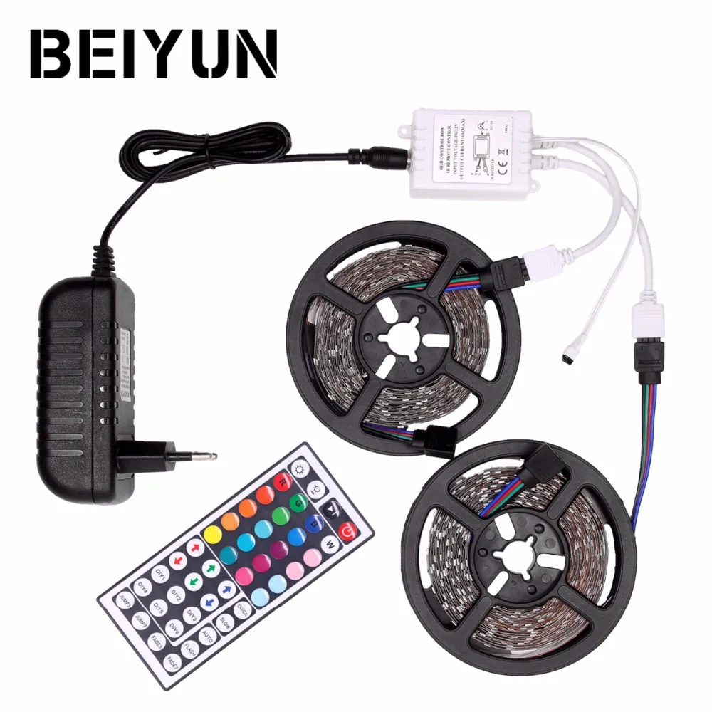 

RGB LED Strip Waterproof 5050 DC12V Tira LED Light Strip 5M 10M Neon LED Flexible Tape Ledstrip with Controller and 12V Adapter