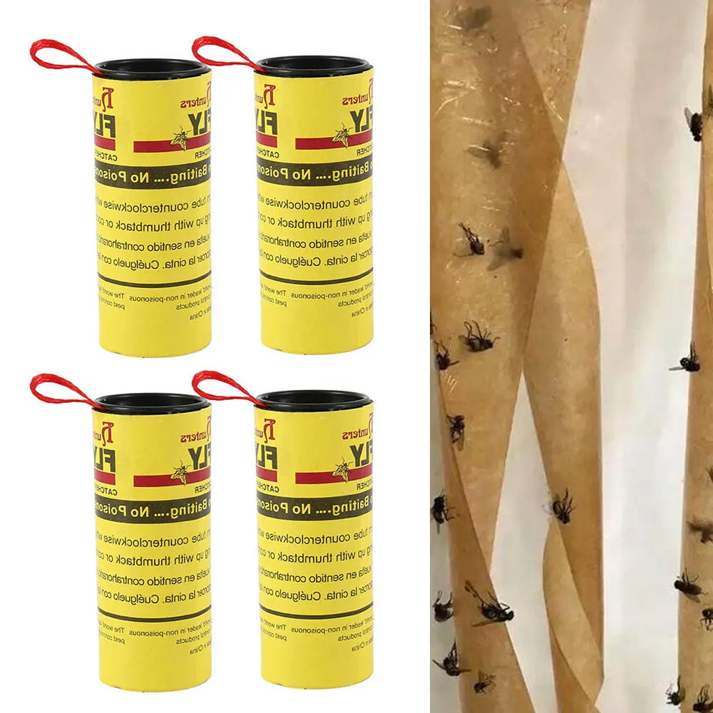 4 Rolls/pack Insect Bug Fly anti mosquito Glue Paper Fly Killer Catcher
