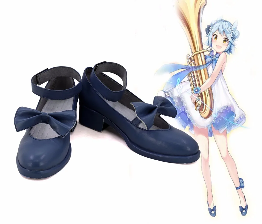 

Kantai Collection Fubuki Music Pixy Cosplay Shoes Blue Boots Custom Made